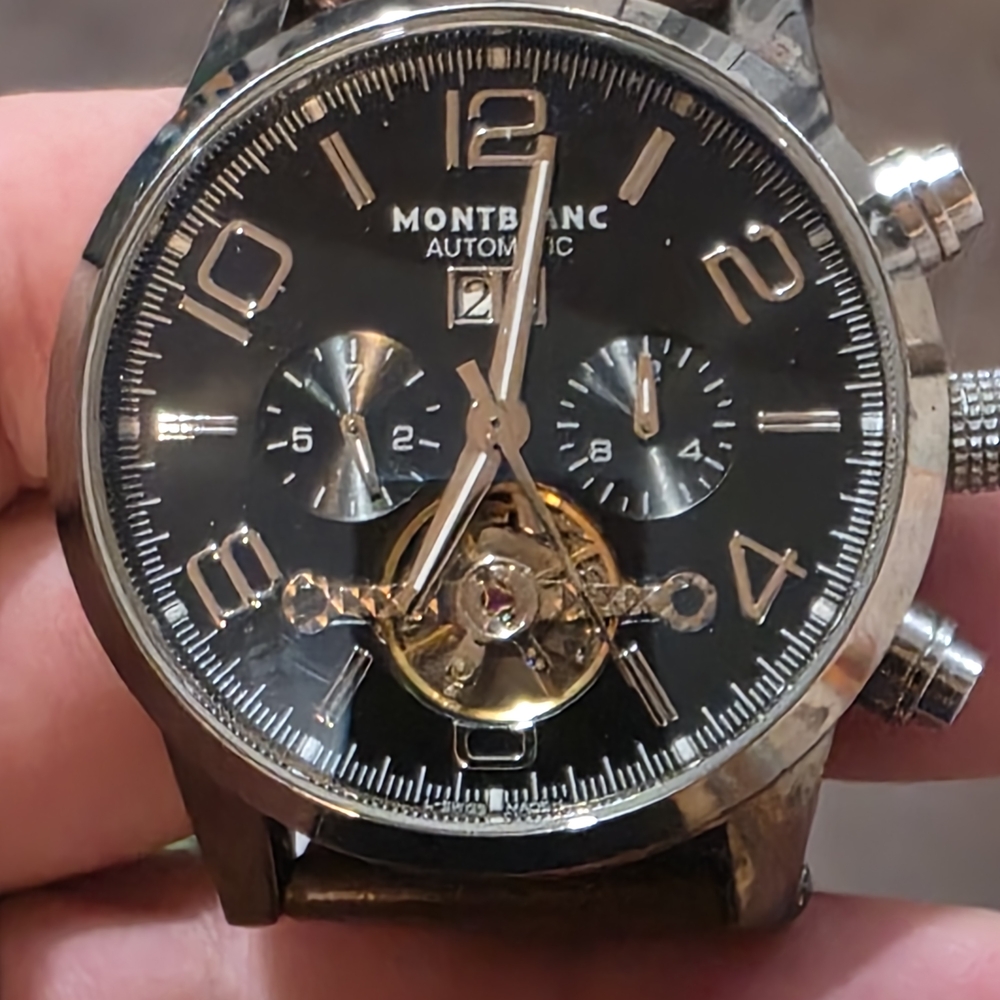 Montblanc Black and Silver Chronograph Watch